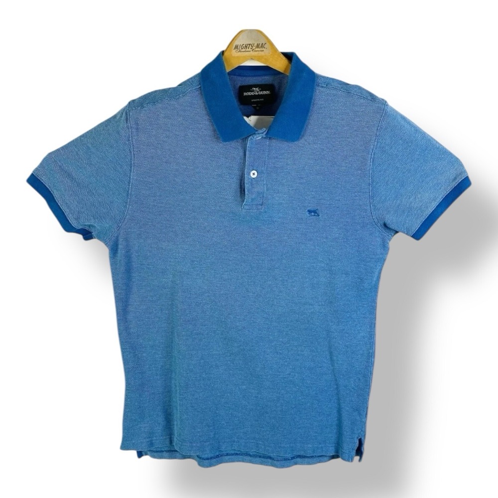 Rodd & Gunn Blue‎ Wingtip Cotton Sports Fit S/S Polo Shirt Men's Size Medium M